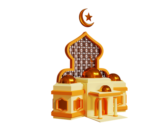 Pódio da mesquita do Ramadã  3D Illustration