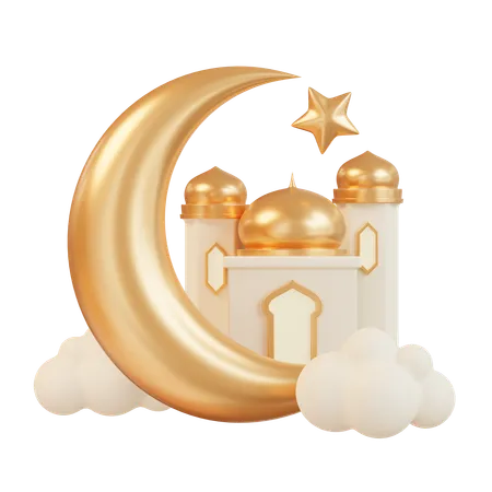 Mesquita da lua crescente  3D Icon