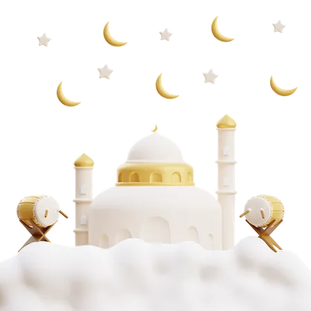 Mesquita Islâmica  3D Illustration