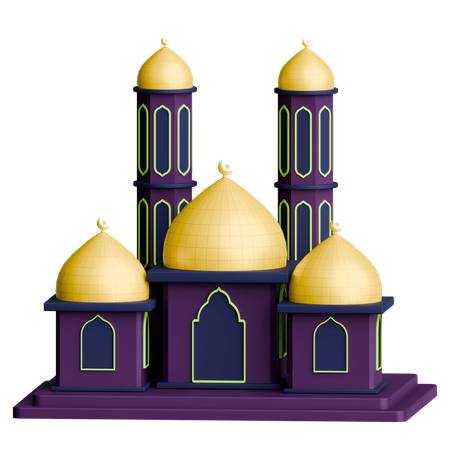 Celebração do Ramadã na Mesquita  3D Icon