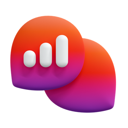 Message Analytics  3D Icon