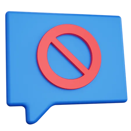 Message avec panneau d'interdiction  3D Icon