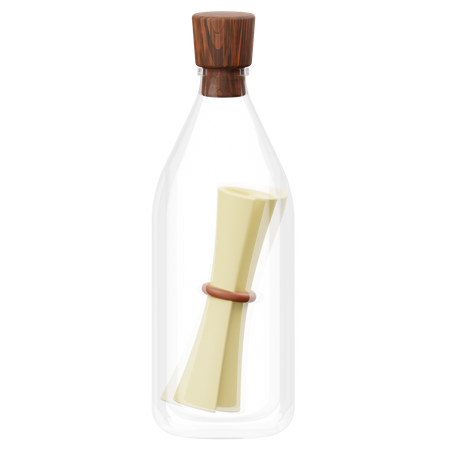 Message Bottle  3D Icon