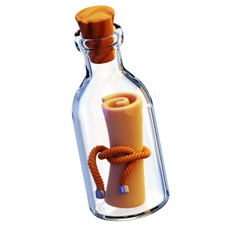 Message Bottle  3D Icon