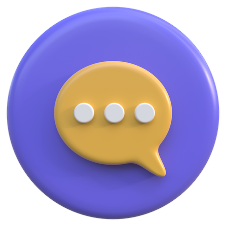 Message Button 3D Icon