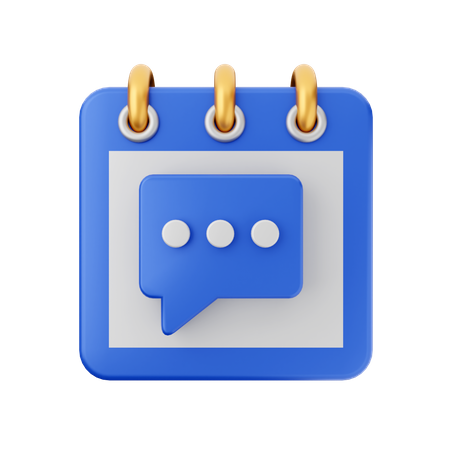 Message Chat Calendar  3D Icon