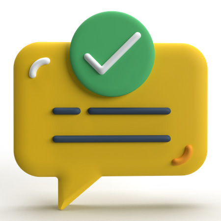 Message Checkmark  3D Icon