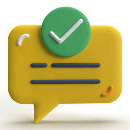 Message Checkmark  3D Icon