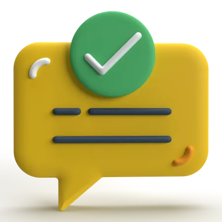 Message Checkmark  3D Icon