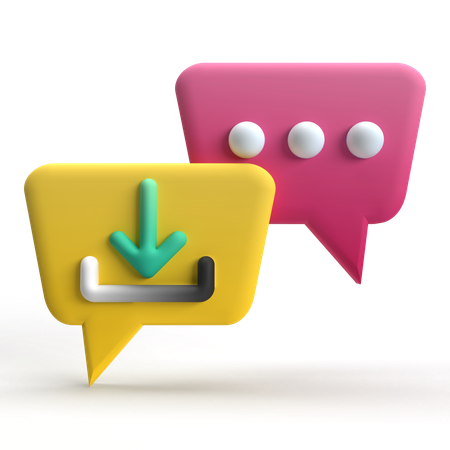 Message Download  3D Icon