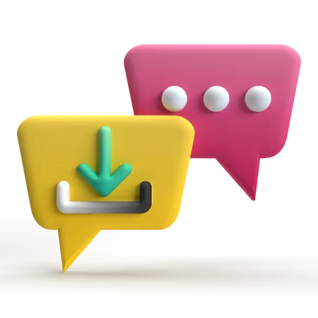 Message Download  3D Icon