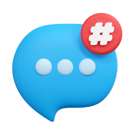 Message hashtag  3D Icon