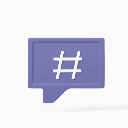 Message hashtag  3D Icon