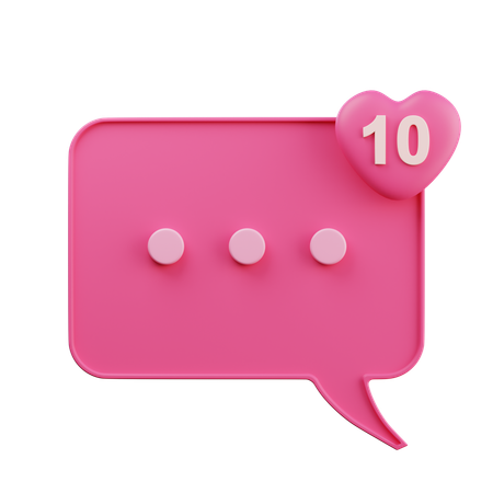 Message Heart Love  3D Icon