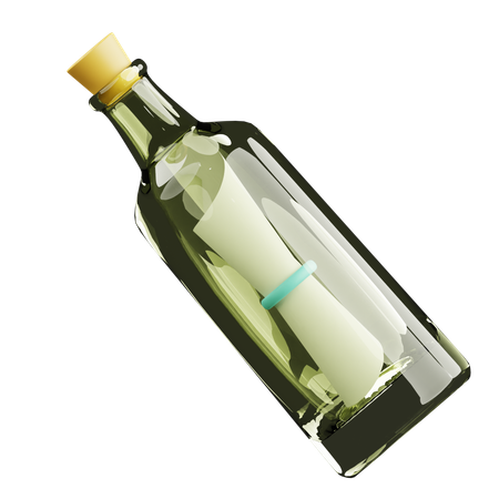 Message in Bottle  3D Icon