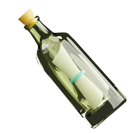 Message in Bottle  3D Icon