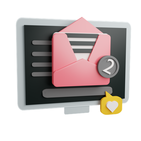 Message In Desktop  3D Icon