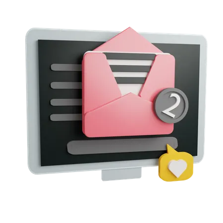 Message In Desktop  3D Icon