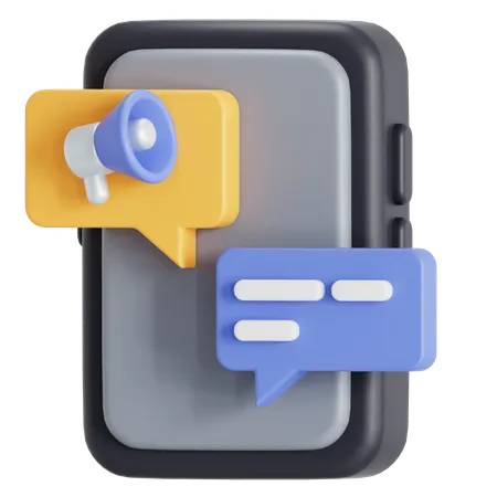 Message Broadcast Marketing 3D Icon