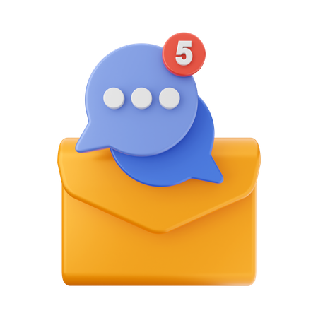 Message Notification  3D Illustration