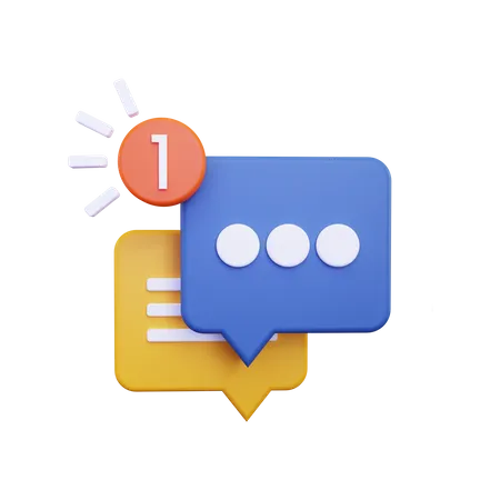 Message notification  3D Illustration