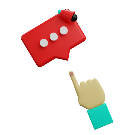 Message Notification Click  3D Icon