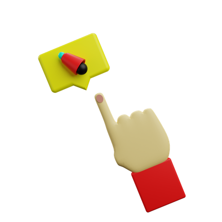 Message Notification Click  3D Icon