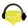 chatting tone 3d logo