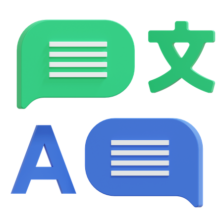 Message Translation  3D Icon