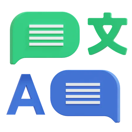 Message Translation  3D Icon