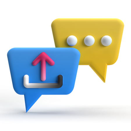 Message Upload  3D Icon