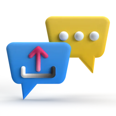 Message Upload  3D Icon