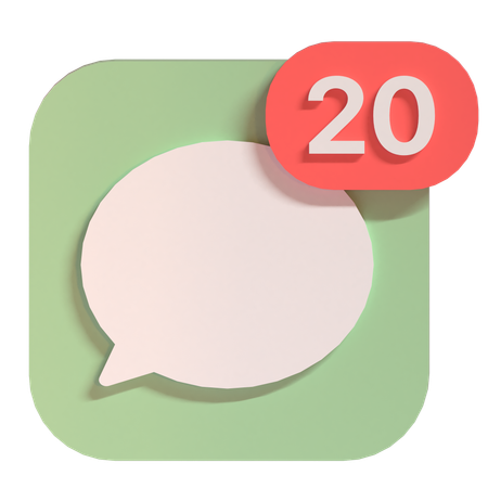 Messages Notification  3D Icon