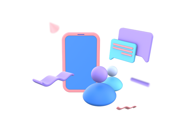 Messenger Group Chat  3D Illustration