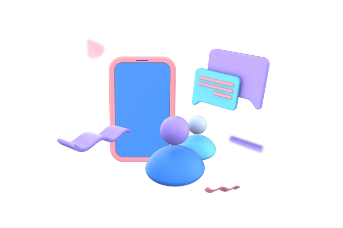Messenger-Gruppenchat  3D Illustration