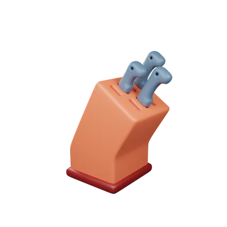 Messerblock  3D Icon