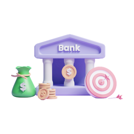 Objetivo bancario  3D Icon