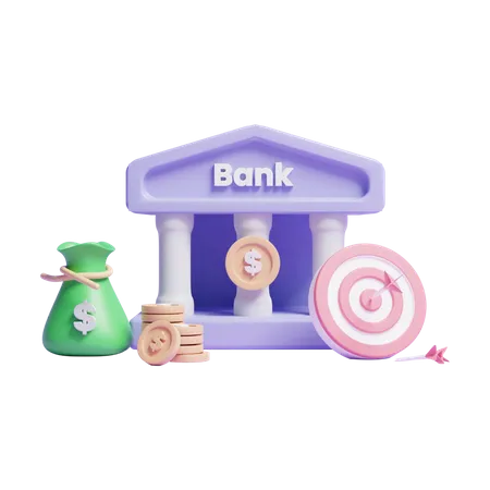 Objetivo bancario  3D Icon