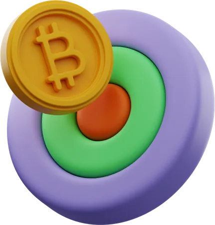 Objetivo do bitcoin  3D Illustration