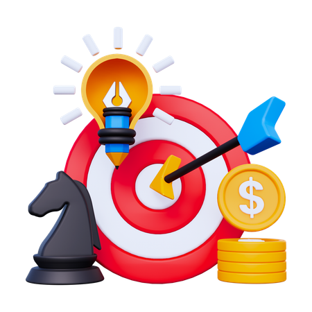 Meta de marketing empresarial  3D Icon