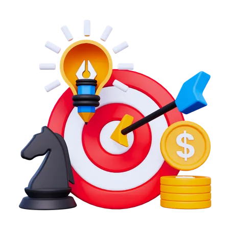 Meta de marketing empresarial  3D Icon