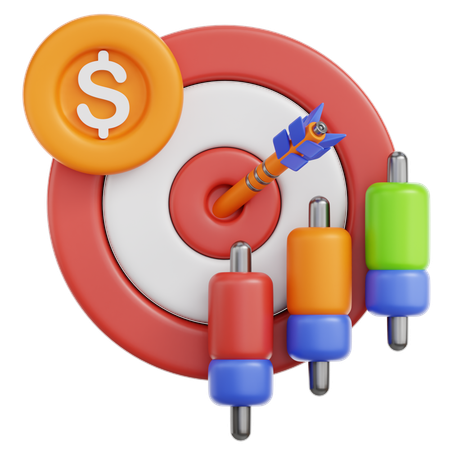Objetivo financeiro  3D Icon