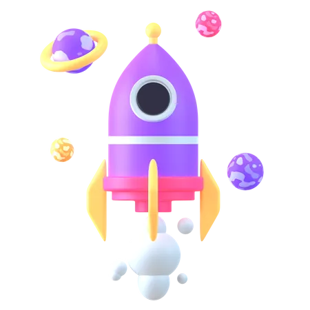 Meta Rocket  3D Icon