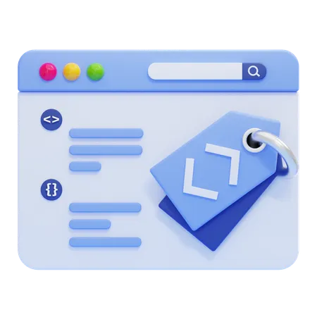 Meta Tags  3D Icon