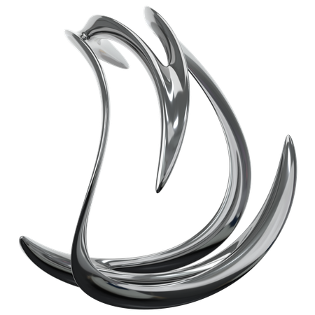 Metal Chrome Abstract  3D Icon