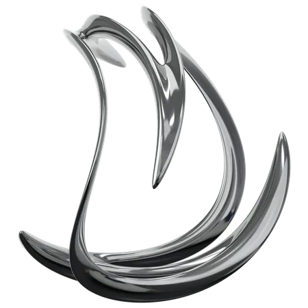 Metal Chrome Abstract  3D Icon