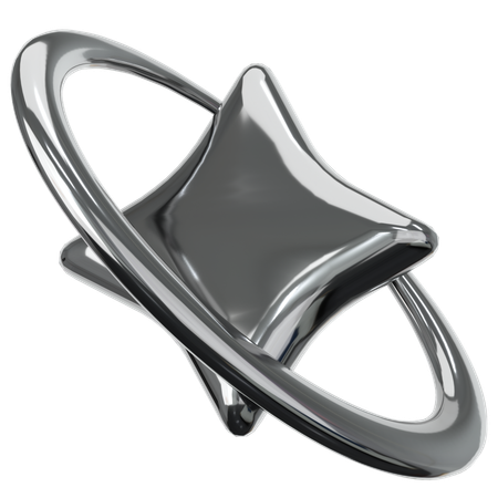 Metal Chrome Abstract  3D Icon