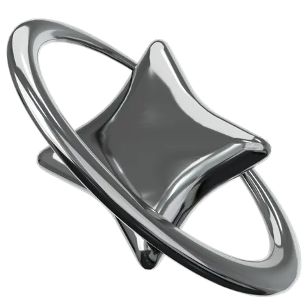 Metal Chrome Abstract  3D Icon