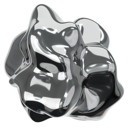 Metal Chrome Abstract  3D Icon