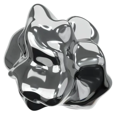 Metal Chrome Abstract  3D Icon